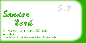 sandor merk business card